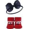 imageHudson Baby Girls Headband and Socks GiftsetRed Navy Flower