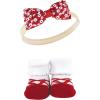 imageHudson Baby Girls Headband and Socks GiftsetRed Navy Flower