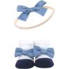 imageHudson Baby Girls Headband and Socks GiftsetRed Navy Flower