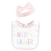 imageHudson Baby Unisex Baby Cotton Bib and Headband or Caps Set Happy Easter One Size Pack of 2