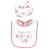 imageHudson Baby Unisex Baby Cotton Bib and Headband or Caps Set Mothers Day One Size Pack of 2