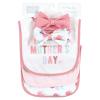 imageHudson Baby Unisex Baby Cotton Bib and Headband or Caps Set Mothers Day One Size Pack of 2