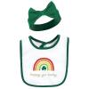 imageHudson Baby Unisex Baby Cotton Bib and Headband or Caps Set St Patricks Rainbow One Size Pack of 2