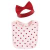 imageHudson Baby Unisex Baby Cotton Bib and Headband or Caps Set Valentine Sweetheart One Size Pack of 2