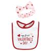 imageHudson Baby Unisex Baby Cotton Bib and Headband or Caps Set Valentine Sweetheart One Size Pack of 2