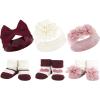 imageHudson Baby Unisex Baby Long Sleeve Plush Faux Fur Sleeping Bag Wearable BlanketBurgundy Blush Burgundy Black