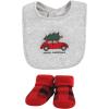imageHudson Baby Unisex BabyCotton Bib and Sock SetChristmas Scene