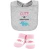 imageHudson Baby Unisex BabyCotton Bib and Sock SetCuteasaurus