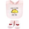 imageHudson Baby Unisex BabyCotton Bib and Sock SetGirl Pizza Taco