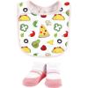 imageHudson Baby Unisex BabyCotton Bib and Sock SetGirl Pizza Taco