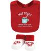 imageHudson Baby Unisex BabyCotton Bib and Sock SetHot Cocoa