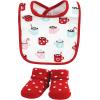 imageHudson Baby Unisex BabyCotton Bib and Sock SetHot Cocoa
