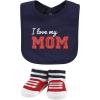 imageHudson Baby Unisex BabyCotton Bib and Sock SetLove Mom