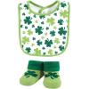 imageHudson Baby Unisex BabyCotton Bib and Sock SetLucky Charm
