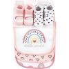 imageHudson Baby Unisex BabyCotton Bib and Sock SetModern Rainbow