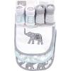 imageHudson Baby Unisex BabyCotton Bib and Sock SetModern Safari Elephant