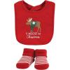 imageHudson Baby Unisex BabyCotton Bib and Sock SetMoose Be Christmas