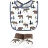 imageHudson Baby Unisex BabyCotton Bib and Sock SetMoose Bear