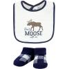 imageHudson Baby Unisex BabyCotton Bib and Sock SetMoose Bear