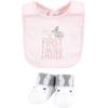 imageHudson Baby Unisex BabyCotton Bib and Sock SetPink