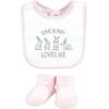 imageHudson Baby Unisex BabyCotton Bib and Sock SetPink