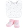 imageHudson Baby Unisex BabyCotton Bib and Sock SetPink Cloud