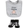 imageHudson Baby Unisex BabyCotton Bib and Sock SetPumpkin Truck