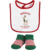 imageHudson Baby Unisex BabyCotton Bib and Sock SetRudolph