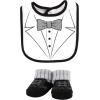 imageHudson Baby Unisex BabyCotton Bib and Sock SetTweed Bow Tie