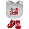 imageHudson Baby Unisex BabyCotton Bib and Sock SetValentine Heartbreaker