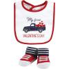 imageHudson Baby Unisex BabyCotton Bib and Sock SetValentine Truck