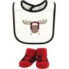 imageHudson Baby Unisex BabyCotton Bib and Sock SetWinter Moose
