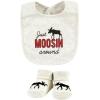 imageHudson Baby Unisex BabyCotton Bib and Sock SetWinter Moose