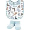 imageHudson Baby Unisex BabyCotton Bib and Sock SetZoo Animals