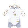 imageHudson Baby Unisex Cotton Bodysuit and Pant SetBlue Milk Cookies