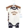 imageHudson Baby Unisex Cotton Bodysuit and Pant SetBrown Navy Mamas Boy Shortsleeve