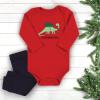 imageHudson Baby Unisex Cotton Bodysuit and Pant SetChristmasaurus