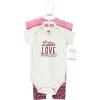imageHudson Baby Unisex Cotton Bodysuit and Pant SetLittle Love Flowers Short Sleeve