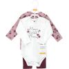 imageHudson Baby Unisex Cotton Bodysuit and Pant SetPlum Wildflower Long Sleeve