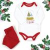 imageHudson Baby Unisex Cotton Bodysuit and Pant SetRed Sparkle Trees