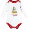 imageHudson Baby Unisex Cotton Bodysuit and Pant SetRed Sparkle Trees