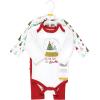 imageHudson Baby Unisex Cotton Bodysuit and Pant SetRed Sparkle Trees
