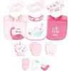 imageHudson Baby Baby Girls Caps or Headbands Bibs Mittens and Socks 12pc SetDinosaur