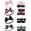 imageHudson Baby Girls Headband and Socks GiftsetBurgundy Floral 8piece