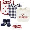 imageHudson Baby Unisex BabyCotton Bib and Sock SetApple Orchard