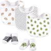 imageHudson Baby Unisex BabyCotton Bib and Sock SetAvocado Taco