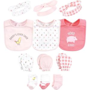 imageHudson Baby Baby Girls Caps or Headbands Bibs Mittens and Socks 12pc SetFarm