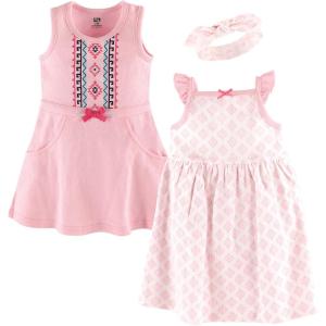 imageHudson Baby Baby Girls Cotton Dress and Headband SetAztec