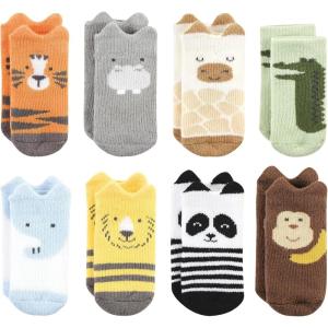 imageHudson Baby Baby Girls Cotton Rich Newborn and Terry SocksZoo Animals