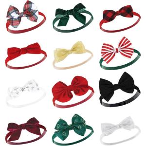 imageHudson Baby Cotton and Synthetic Headbands Size 024 Months12 Days of Christmas Plaid